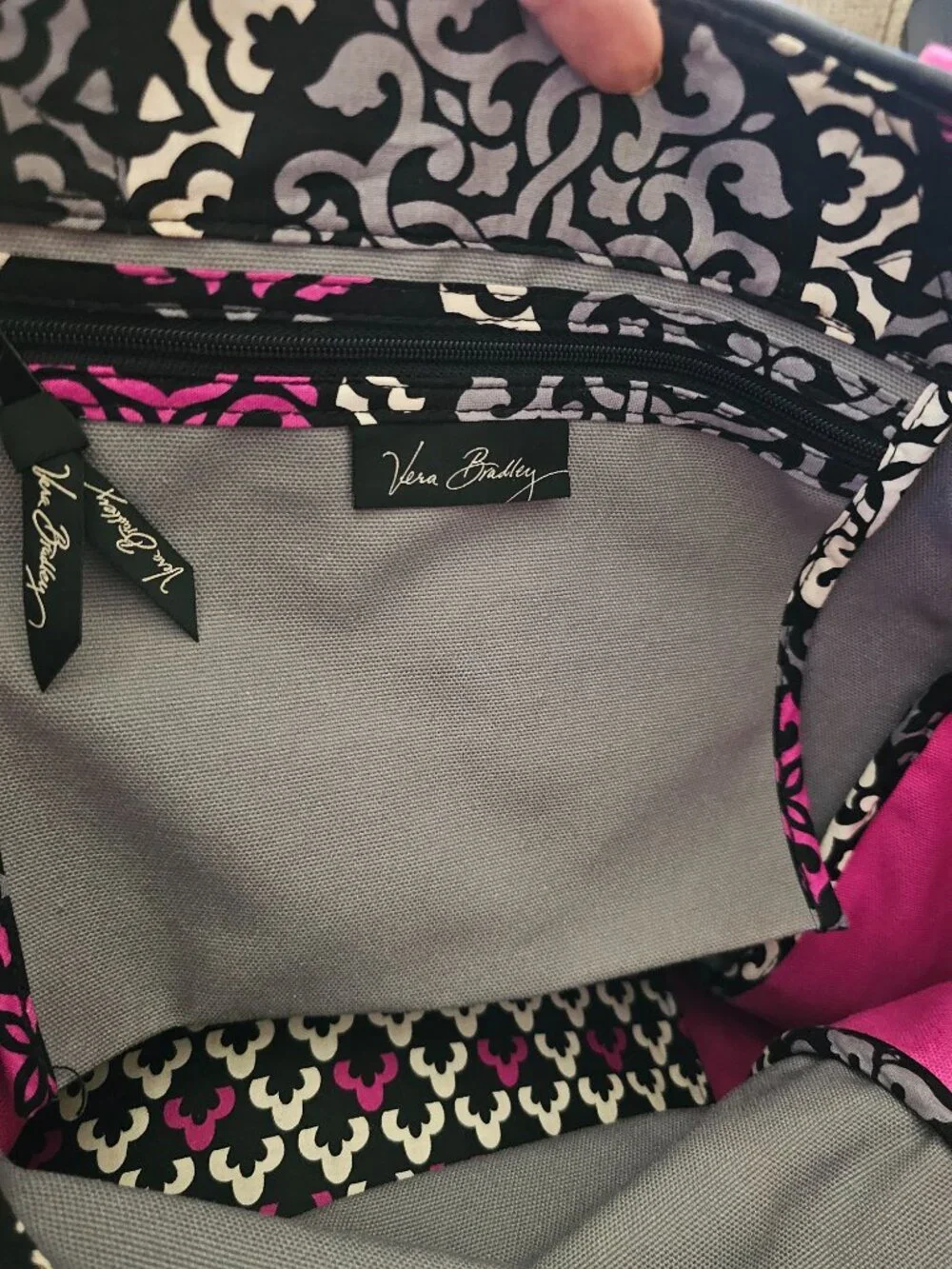 🩷🩶 Vera Bradley Large Beach Tote Bag – Canterbury Magenta Print 🩶🩷